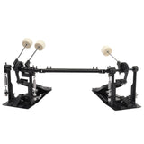 ZUN Wool Felt Hammer Double Drum Pedal Professional Double Bass Drum Pedal Black 75386905