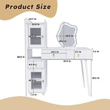 Vanity Dressing Table with LED Mirror & Storage White Makeup Desk Features 3 Drawers, 2 Open 26644603