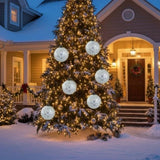 6PCS Set Glass Christmas Ball Ornaments 3.9" Tree Hanging Decor Holiday Party Set FBA shipment 76626959