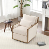 COOLMORE Corduroy Swivel Chair, Comfy Accent Sofa Chair for Living Room, 360 Degree Swivel W395P209380