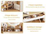 Makeup Vanity Desk 3 Adjustable Lighted Mirror solid wood table feet , Dressing Table Set 08035999