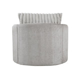 Modern Sleek Design Swivel Chair Cushion Seat Soft Gray Chenille Upholstered Plush Back Pillow B011P256605