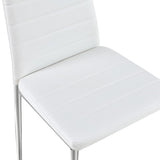 Modern Style Dining Chair Set for 4 with Comfortable PU Leather and Silver Chrome Plated chair W241P294834