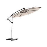 10ft Solar LED Offset Hanging Market Patio Umbrella W640140284