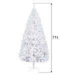 ZUN 7FT Iron Leg White Christmas Tree with 950 Branches 89110118