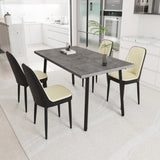 55.12-70.87" expandable rectangular dining table that can accommodate 4-6 people, equipped with 4 PU 10021617