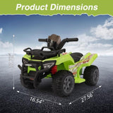 ZUN 6V Kids Ride-On ATV Car, Powered 4-Wheeler Quad w/ Music Horn USB MP3, 1.9 MPH Max Speed, Electric W2181P190018