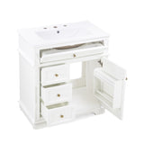 30" Bathroom Vanity with Sink, One Tip-out Drawer, Three Drawers, Door Shelf, Soft Closing Door, N759P227429K