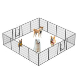 ZUN Dog Pens Outdoor 32" Height Foldable 16 Panels Heavy Duty Metal Portable Dog Playpen Indoor W1422112803