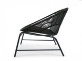 CONDESSA OUTDOOR PATIO WICKER LOVE SEAT, BLACK PE RATTAN & IRON FRAME, SET OF 1 N775P423051B