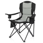 ZUN 35*22*41in Camping Chair Fishing Chair Folding Chair Black Gray 29352425