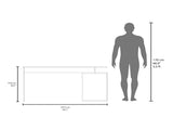 Desk, Black Wengue, 3 Drawers, 4 Legs, 2 Shelves B097P369419