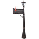 Mailbox/Post Light Combination Kit , Post with Mailbox, Fluted Base, Decorative Modern Mailbox with W465P230043