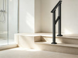 1-2 Step Stair Handrail Kit for Outdoor Steps, Black Square Tube Design, Stair Rails for Seniors, 31557005