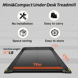 ZUN Under Desk Treadmill, 2 in 1 Pad Treadmill for Home, Portable Treadmill with Width Belt, T2856P198350