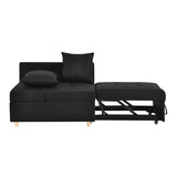 Convertible Sleeper Sofa Chair Adjustable Backrest Recliner with Pullout Sofa Bed with Wheels, W1413P227516