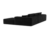 Black Modular Corduroy Sectional Sofa with Chaise Lounge, All-Foam Deep Seat Couch, Soft Wide-Wale 58476253