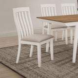 ZUN Set of 2 Light Brown Upholstered Dining Chairs, Off White B016P227369