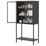 ZUN 59"H Heavy Duty Metal Storage Cabinet,Sideboards & Buffet,Display Storage Cabinet with Glass Doors W2735P186329