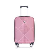 4-piece ABS lightweight suitcase, 14 inch makeup box, aircraft wheels PINK W284P149258