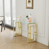 Console Table Stainless Steel Glass,Meal side table Golden Clear bs-02 76857135