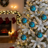 6PCS Set 3.9" Christmas Ball Ornaments Glass Hanging Balls for Holiday Treeations Colorful 78818053
