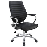 Black and Chrome Height Adjustable Swivel Office Chair B062P153797