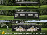 3 x 6m Four Windows Practical Waterproof Folding Tent Black 83265586