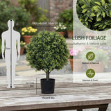 2PCS Set 22in Artificial Trees Natural Topiary Boxwood Ball Artificial Plants Evergreen Potted 75813019