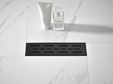12 Inch Linear Shower Drain with Removable Brick Patterned Grate Cover, 304 Stainless Steel Shower 72840229