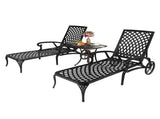 193*64.5*93cm Backrest Adjustable Courtyard Cast Aluminum Lying Bed Black 30903465