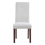 ZUN Beige Linen Upholstered Dining Chair High Back, Armless Accent Chair with Wood Legs, Set Of 2 W1516P182408