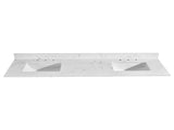 72"x 22" bathroom stone vanity top engineered color undermount ceramic sink and 3 faucet hole W1059P232320