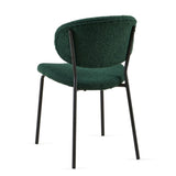 Dark Green Boucle Fabric Dining Chairs Set of 2,Dining Chairs with Metal Legs for Dining Room, W1164P195056