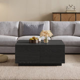 33.25" Square Coffee Table with 4 Drawers, Black N735P277298B