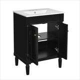 24'' Bathroom Vanity with Top Sink, 2-Tier Modern Bathroom Storage Cabinet, Single Sink Bathroom N710P190503B