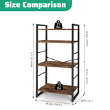 ZUN Small Bookshelf 4-Tier Bookcase, Metal Bookshelf for Study, Bedroom, Living Room and Kitchen, Height 91337100