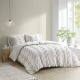 King/Cal King 3 Piece Cotton Jacquard Duvet Cover Set B03596506