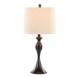 Ashland 27" Contemporary Metal Table Lamp in Oil Rubbed Bronze with Oatmeal Linen Shade from B202P224094