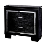 Contemporary 1pc Nightstand Black Bedside Table LED Light English Dovetail Drawer Bedroom Furniture B011P232476