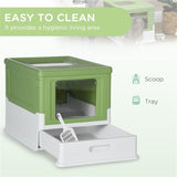 ZUN Fully Enclosed Cat Litter Box 88077855