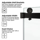 60*79" Frameless Double Sliding Shower Door, Double Shower Door, 3/8 SGCC Tempered Glass, T3177P320591