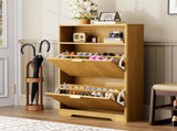 Shoe Cabinet Storage for Entryway Hidden Shoes Storage Cabinet with 2 Flip Drawers, Tall Free 93842806