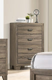 ZUN 1pc Contemporary 4-Drawer Tall Chest with Metal Hardware Rustic Gray Rustic Finish Bedroom Furniture B011P198798