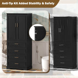 72.2'' Tall Freestanding Bathroom Cabinet with 3 Drawers , Adjustable N729P296769B