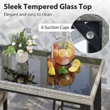 Courtyard Table with Tempered Glass Top Outdoor Bar Table 43.5" x 22" x 41" 77973843