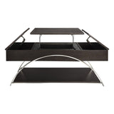 ZUN Modern Living Room Furniture 1pc Lift Top Coffee Table with Display Shelf Espresso Finish Wood B011P175369