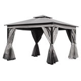 TREXM 10x12 Outdoor Gazebo Tent with Double Roofs, Patio Gazebo with Mosquito Netting and Privacy N715P261157E