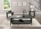 Classic Style Coffee Table and Two End Table Set Antique Gray Finish 3pc Occasional Table Set Wooden B011P175443