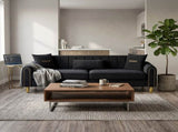 FX-P11-BK 87.4 Inches Modern Sofa Couch for Living Room, 3 Seater Upholstered Sofa with W576P360580